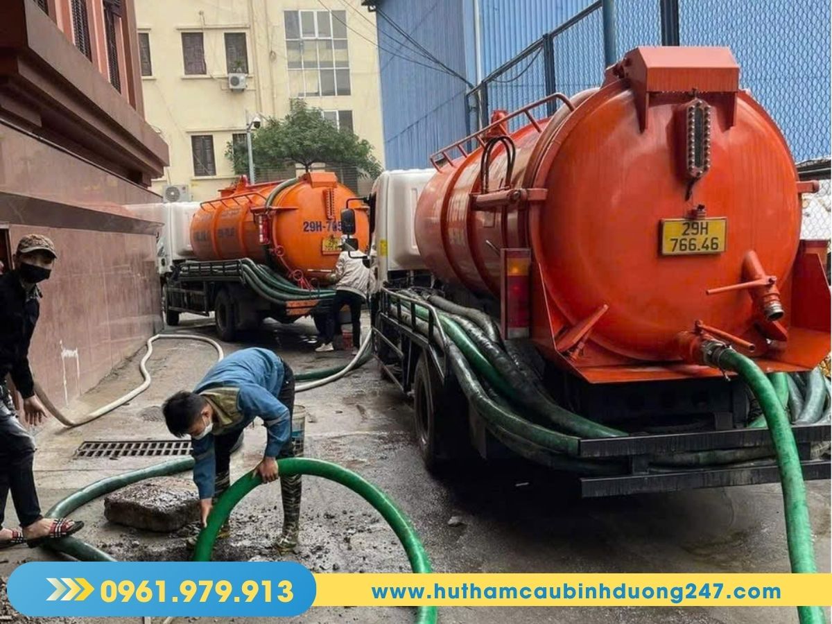 Hút hầm cầu công ty trong khu công nghiệp bình dương