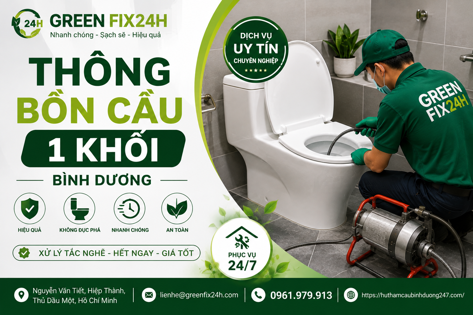 Thông bồn cầu 1 khối bình dương giá rẻ sau 15 phút không đục phá cực sốc 2026