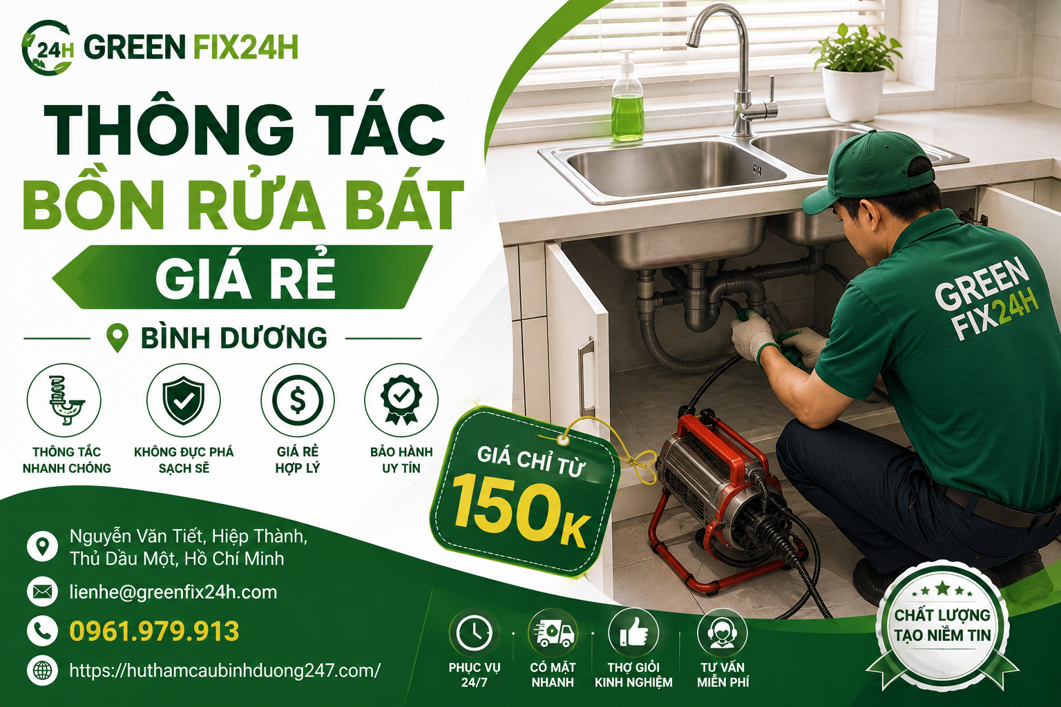Thông tắc bồn rửa bát giá rẻ bình dương: 5 mẹo xử lý cực hay 2026