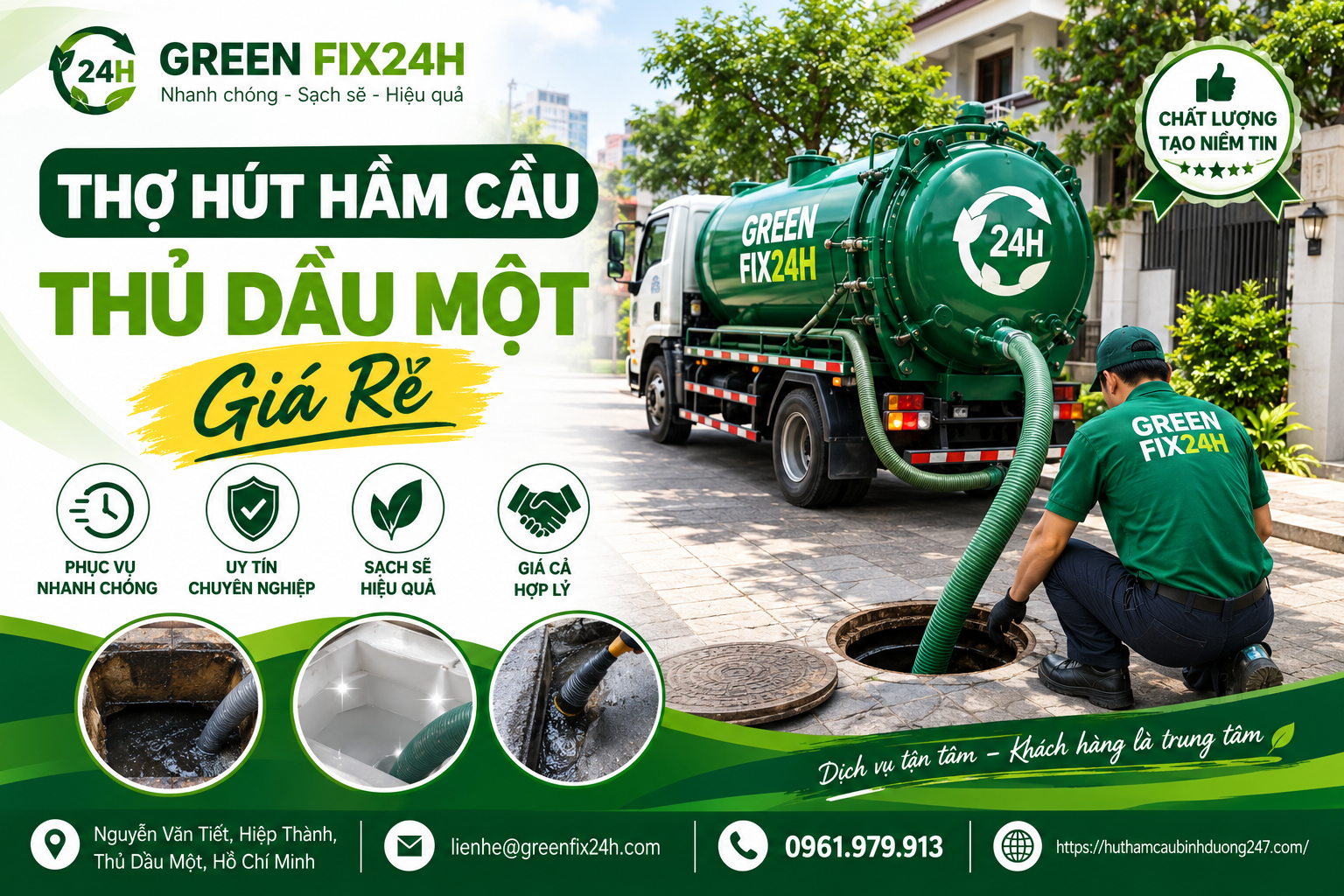 Thợ hút hầm cầu thủ dầu một giá rẻ triệt để 100% cực nhanh 2026