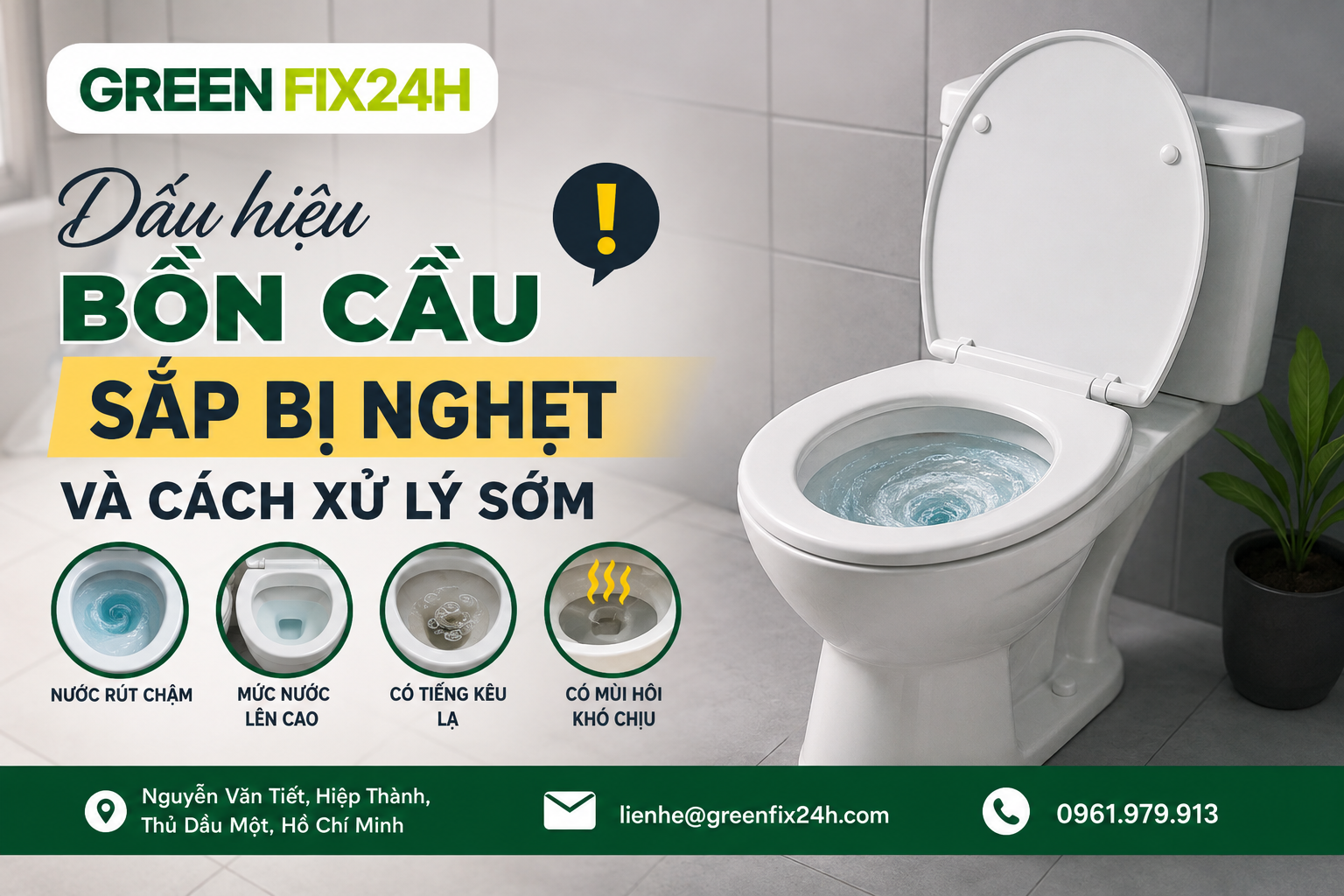 Dấu hiệu bồn cầu sắp bị nghẹt và cách xử lý sớm