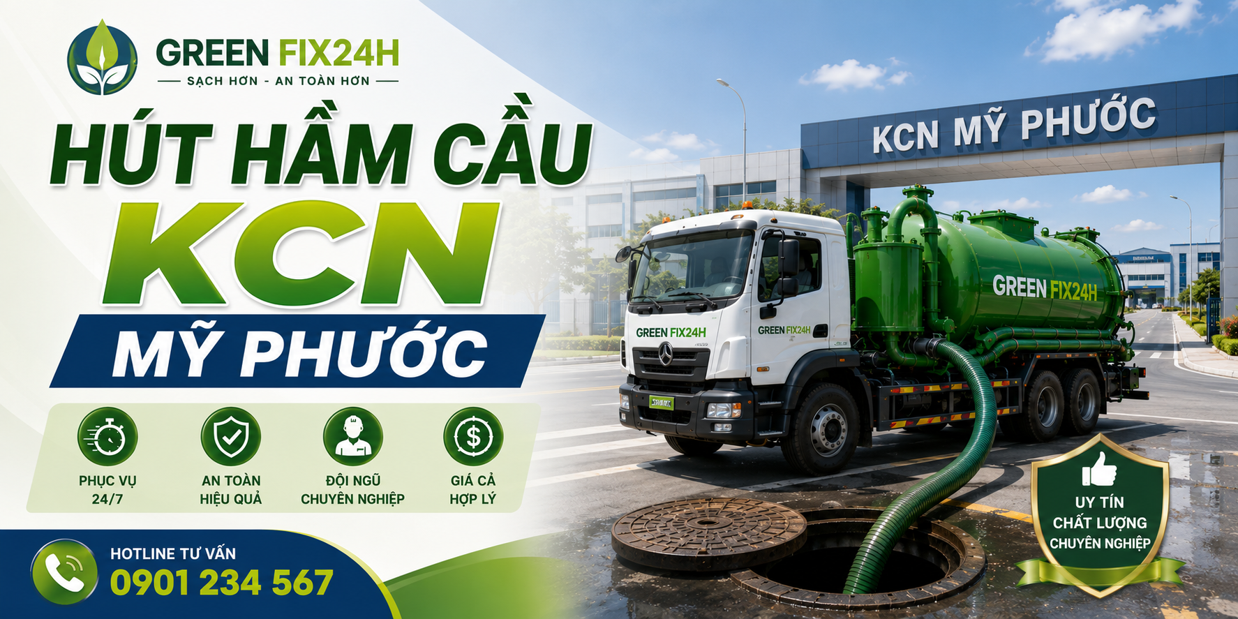 Hút hầm cầu KCN Mỹ Phước: 3 Cảnh báo sốc & Giải pháp triệt để
