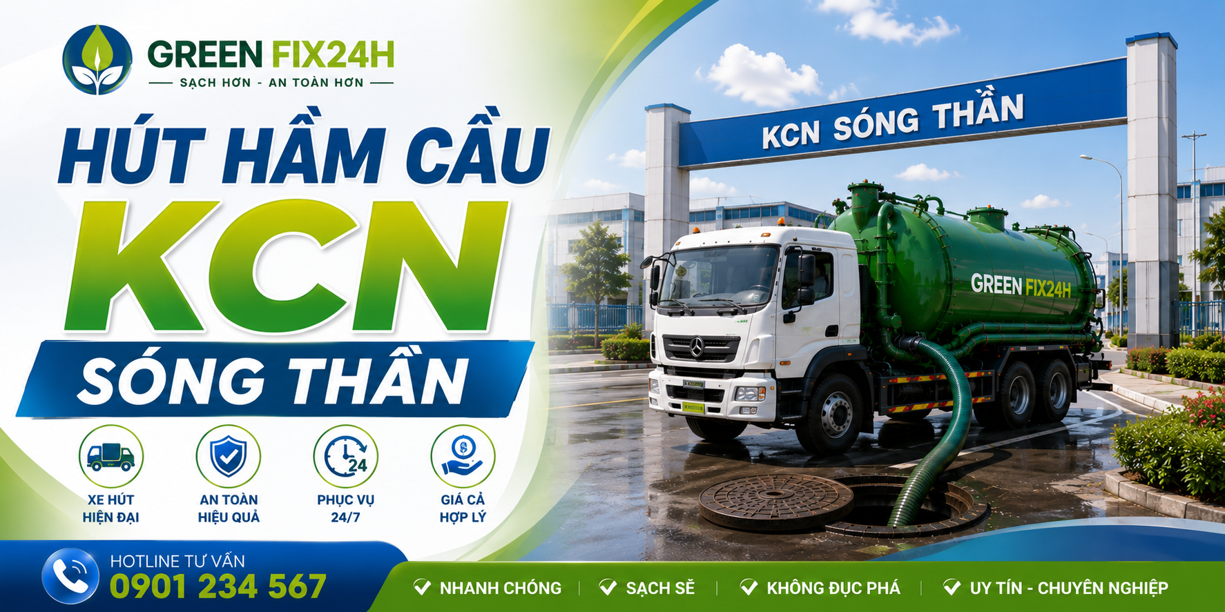 Hút hầm cầu kcn sóng thần: Giá 2026 Cực Sốc, Sạch 100%