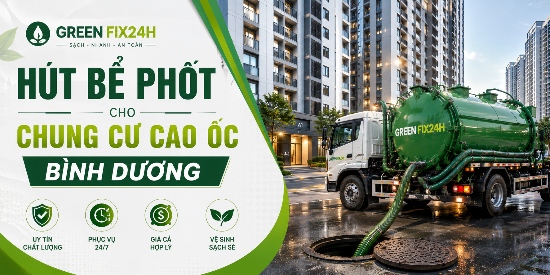 Hút bể phốt cho chung cư cao ốc bình dương: 5 giải pháp dứt điểm