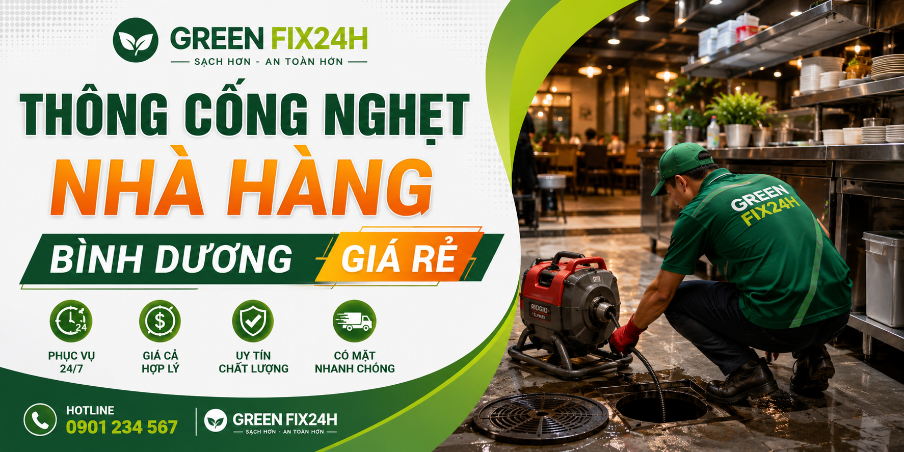 Thông cống nghẹt nhà hàng bình dương giá rẻ: Sạch 100% Hết Khổ Sở